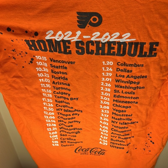 NHL Men’s Flyers Bring It To Broad 2021-2022 Home Schedule Color Orange - Picture 5 of 5